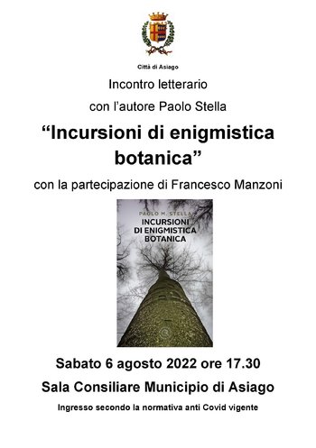 Incursioni di enigmistica botanica Paolo Stella ad Asiago