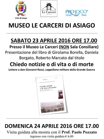 Presentazione libro al museo le carceri di asiago Presentazione libro al museo le carceri di asiago