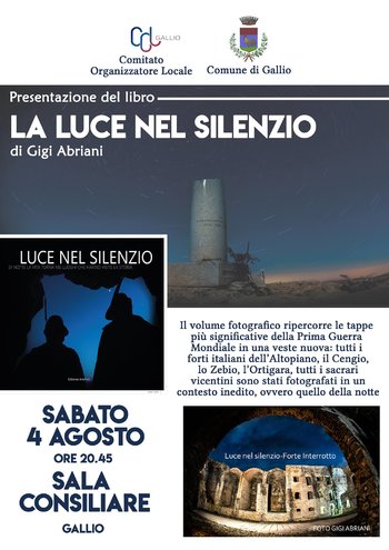 Presentazione libro Luce nel silenzio a Gallio Presentazione libro Luce nel silenzio a Gallio