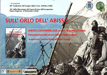 Presentazione libro Sull'Orlo dell'Abisso di Paolo Volpato e inaugurazione mostra fotografica Ieri e Oggi