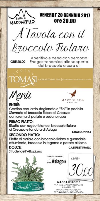 a tavola con il broccolo fiolaro ad Asiago a tavola con il broccolo fiolaro ad Asiago