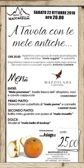 a tavola con le mele antiche ad Asiago