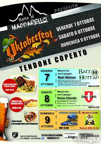 Oktoberfest ad Asiago 7/8/9 Ottobre 2016