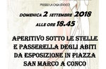 APERITIVO SOTTO LE STELLE E PASSERELLA degli abiti da sposa della mostra “60 ANNI IN ABITO BIANCO” – Conco, 2 settembre 2018