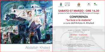 Conferenza con Khaled ad Asiago 7 marzo 2020