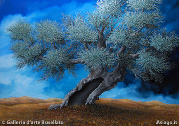 Grande olivo nel paesaggio di Carlo Busellato