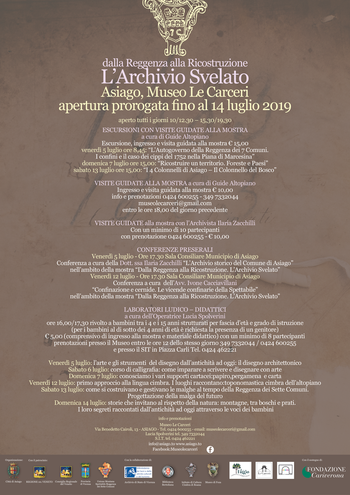 Programma di luglio Archivio Svelato 2019