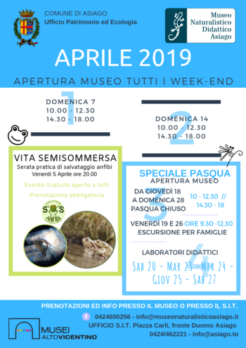 2019 aprile al Museo Naturalistico di Asiago 2019 aprile al Museo Naturalistico di Asiago