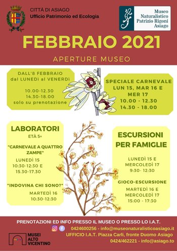 Apertura e attività museo naturalistico Asiago Febbraio 2021 Apertura e attività museo naturalistico Asiago Febbraio 2021