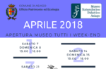 Öffnungen und Aktivitäten für April 2018 der didaktischen Naturmuseum "Patrizio Rigoni" di Asiago 