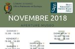 Aperture e attività del mese di NOVEMBRE 2018 del Museo Naturalistico Didattico "Patrizio Rigoni" di Asiago 