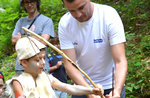 Prähistorische Tierheim Demonstration D, Hochebene von Asiago, 24. Juli 2016