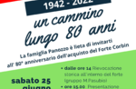 "Brinda con noi! 1942-2022 un cammino lungo 80 anni": anniversario al Forte Corbin - 25 giugno 2022