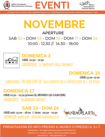 Eventi novembre Museo Naturalistico di Asiago Eventi novembre Museo Naturalistico di Asiago