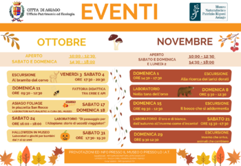 Aperture e attività di ottobre e novembre 2020 del Museo Naturalistico Didattico 