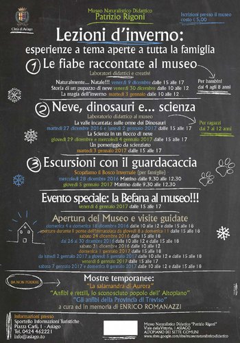 Attività invernali 2016/2017 al Museo Naturalistico Didattico 