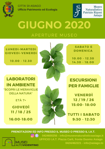 Museo naturalistico asiago giugno 2020