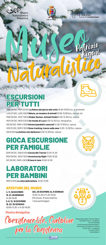 Programma Museo Naturalistico Patrizio Rigoni di Asiago dicembre 2021 gennaio 2022