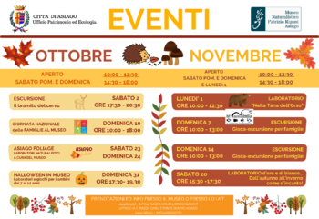 Programma Museo Naturalistico Patrizio Rigoni di Asiago ottobre novembre 2021