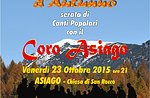 Herbst-Konzert mit dem Chor Asiago, Abend Volkslieder-Oktober 23, 2015