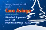 Concerto natalizio con il Coro Asiago, mercoledì 4 gennaio 2017