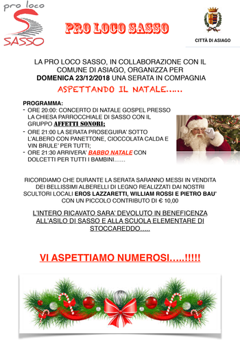 Aspettando Natale a Sasso Aspettando Natale a Sasso