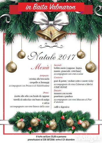 Pranzo natale in Baita Val Maron Pranzo natale in Baita Val Maron