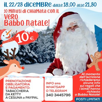 Videochiamate con Babbo Natale 22 e 23 dicembre 2021