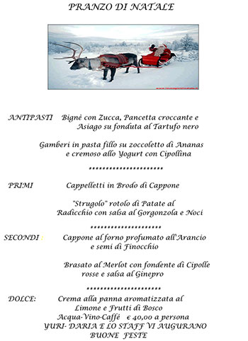 Pranzo di Natale Ristorante La Baitina - Asiago