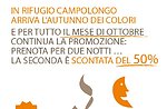 Promoting Shelter Campolongo "book 2 nights, the second is discounted by 50%"