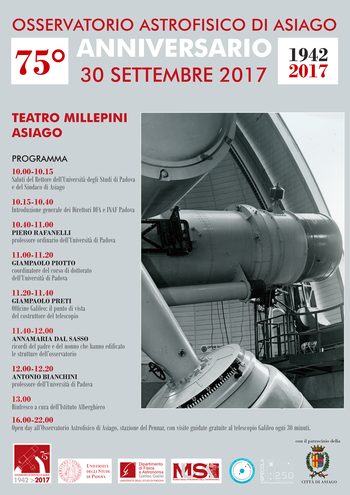 Anniversario Osservatorio Asiago 