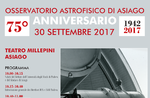 75th anniversary of Galileo's telescope of the Asiago Observatory-30 September 2017