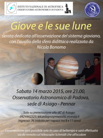 Giove e le sue lune, altopiano di asiago