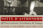 Notte d'astronomo - Incontro serale all'Osservatorio Astrofisico di Asiago - 19 dicembre 2016