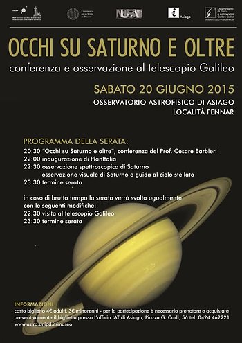 Poster occhi su saturno asiago