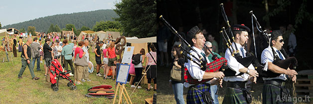 VenigalliaPark - gente tra i tendoni e suonatori di cornamuse VenigalliaPark - gente tra i tendoni e suonatori di cornamuse