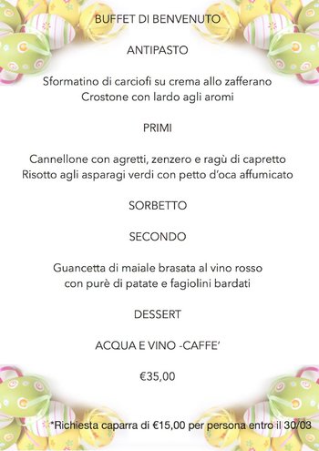 Menu Pasqua 2018 La Quinta