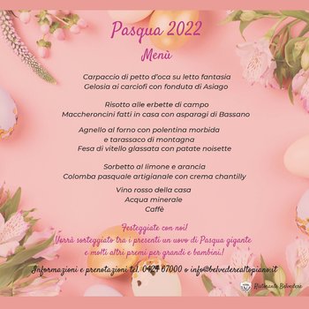 Pranzo di Pasqua 2022 al Ristorante Belvedere di Cesuna