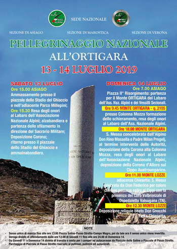 Pellegrinaggio Ortigara 2019