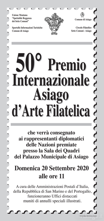 50 premio arte filatelica asiago 50 premio arte filatelica asiago