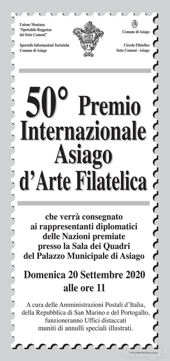 50 premio arte filatelica asiago