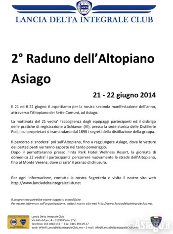 Raduno Lancia Delta Integrale 2014 Asiago