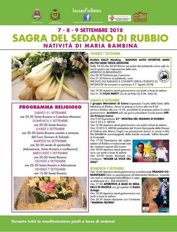 Programma sagra sedano di Rubbio 2018