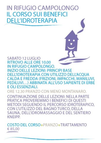 Corso benefici idroterapia rifugio campolongo 2014 Corso benefici idroterapia rifugio campolongo 2014