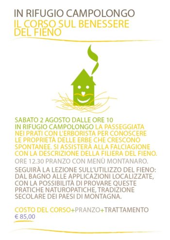 Corso benessere fieno Rifugio Campolongo 2 agosto