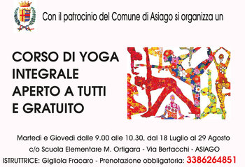 Corso di yoga integrale asiago 2017