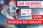 Valentinstag und Schneeflocken Licht auf Sci-Asiago Skischule Gallio