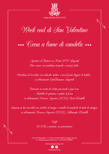 San valentino 2020 al Asiago Sporting Hotel San valentino 2020 al Asiago Sporting Hotel