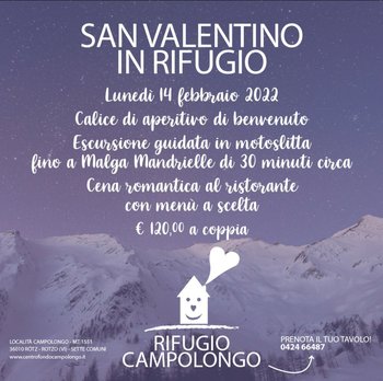 Serata di San Valentino 2022 al Rifugio Campolongo