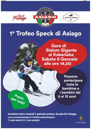 1° trofeo Speck Asiago gara di slalom gigante per bambini ad Asiago